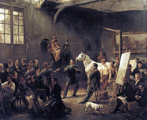  Horace Vernet The Artist's Studio - Hand Painted Oil Painting