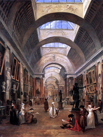  Hubert Robert Design for the Grande Galerie in the Louvre (detail) - Hand Painted Oil Painting