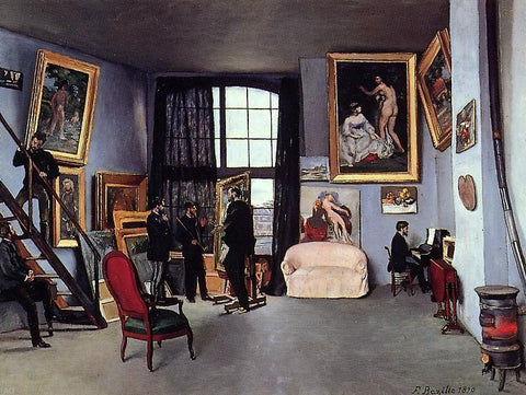  Jean Frederic Bazille The Studio on the Rue La Condamine - Hand Painted Oil Painting