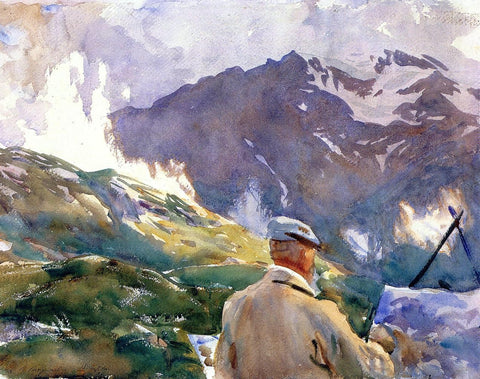  John Singer Sargent Artist in the Simplon - Hand Painted Oil Painting