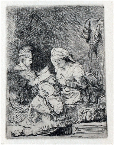  Rembrandt Van Rijn The Holy Family; The Virgin with a Basket of Linen - Hand Painted Oil Painting