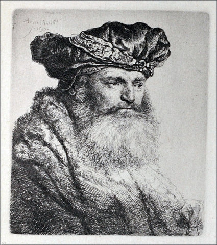  Rembrandt Van Rijn Old Man, Wearing a Rich Velvet Cap - Hand Painted Oil Painting