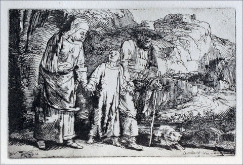 Rembrandt Van Rijn The Flight into Egypt; The Holy Family Crossing the Rill - Hand Painted Oil Painting