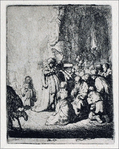  Rembrandt Van Rijn The Presentation; With the Angel - Hand Painted Oil Painting