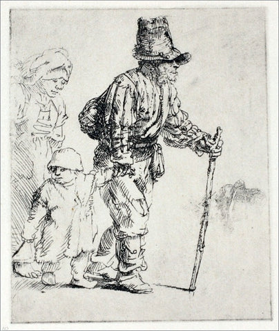  Rembrandt Van Rijn Three Peasants Travelling - Hand Painted Oil Painting