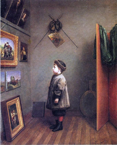  Robert M Pratt The Young Connoisseur - Hand Painted Oil Painting