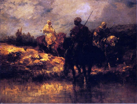  Adolf Schreyer Arabs on Horseback - Hand Painted Oil Painting