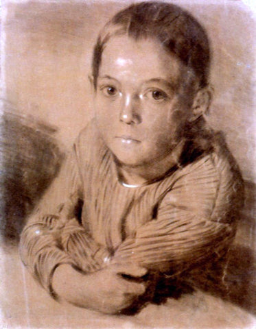  Adolph Von Menzel Drawing of a Boy - Hand Painted Oil Painting