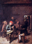  Adriaen Brouwer Peasants Smoking and Drinking - Hand Painted Oil Painting