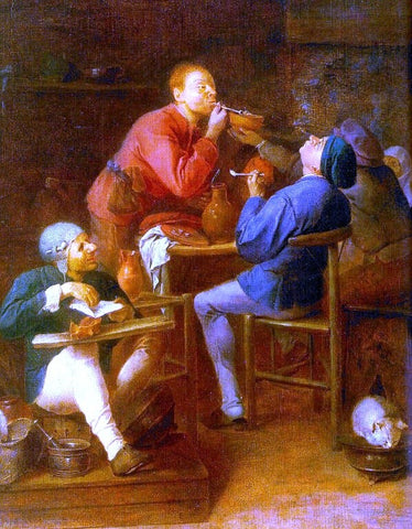  Adriaen Brouwer The Smokers - Hand Painted Oil Painting