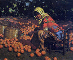  Alberto Pla Y Rubio Recogiendo  Naranjas - Hand Painted Oil Painting