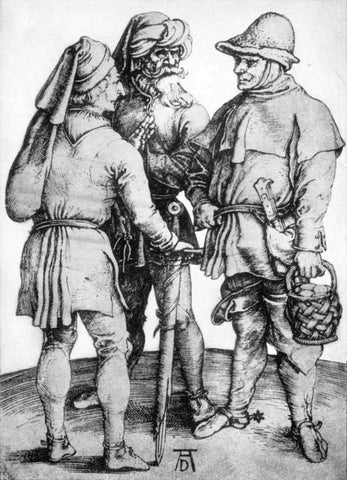  Albrecht Durer Three Peasants in Conversation - Hand Painted Oil Painting
