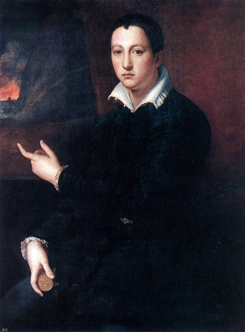  Alessandro Allori Portrait of a Young Man - Hand Painted Oil Painting