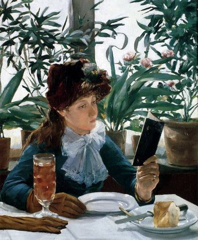  Alexandre-Auguste Hannotiau La Lecture Au Cafe - Hand Painted Oil Painting