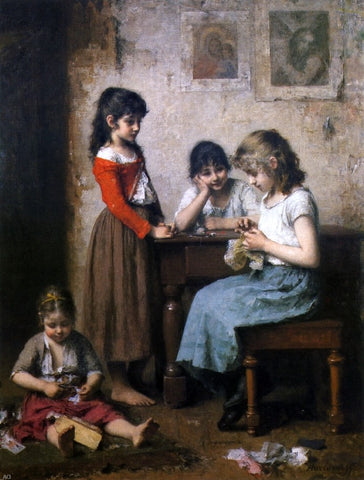  Alexei Alexeievich Harlamoff The Young Seamstress - Hand Painted Oil Painting