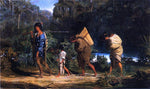  Alfred Boisseau Louisiana Indians Walking Along a Bayou - Hand Painted Oil Painting