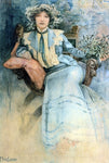  Alphonse Maria Mucha A Mistletoe: Portrait of Mme. Mucha - Hand Painted Oil Painting