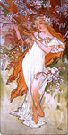  Alphonse Maria Mucha Spring - Hand Painted Oil Painting