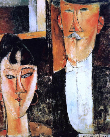  Amedeo Modigliani Bride and Groom (also known as The Newlyweds) - Hand Painted Oil Painting