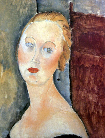  Amedeo Modigliani Germaine Survage with Earrings - Hand Painted Oil Painting