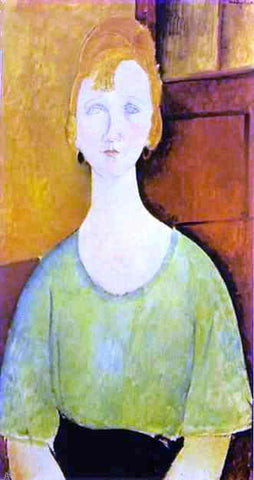  Amedeo Modigliani Girl in a Green Blouse - Hand Painted Oil Painting