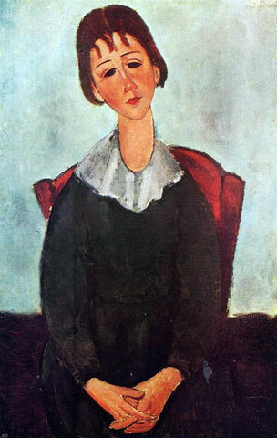  Amedeo Modigliani A Girl on a Chair (also known as Mademoiselle Huguette) - Hand Painted Oil Painting