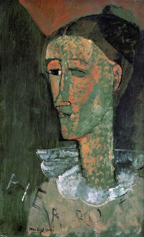  Amedeo Modigliani Pierrot (also known as Self Portrait as Pierrot) - Hand Painted Oil Painting