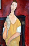 Amedeo Modigliani Woman with a Fan - Hand Painted Oil Painting