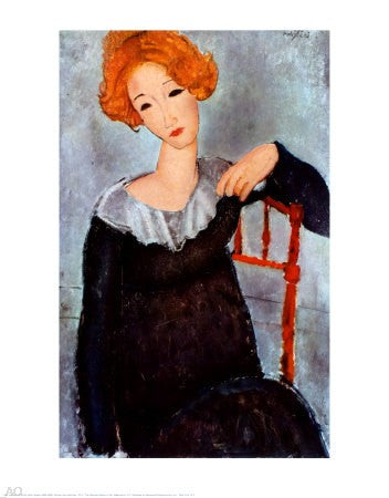  Amedeo Modigliani Women with Red Hair - Hand Painted Oil Painting