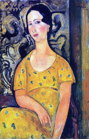  Amedeo Modigliani Young Woman in a Yellow Dress (also known as Madame Modot) - Hand Painted Oil Painting