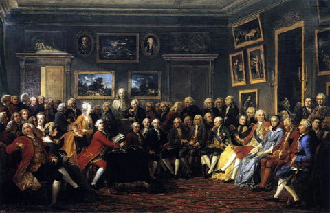  Anicet-Charles-Gabriel Lemonnier In the Salon of Madame Geoffrin in 1755 - Hand Painted Oil Painting