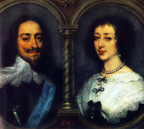  Sir Antony Van Dyck Charles I of England and Henrietta of France - Hand Painted Oil Painting