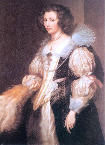  Sir Antony Van Dyck Portrait of Maria Lugia de Tassis - Hand Painted Oil Painting
