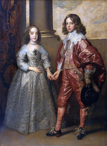  Sir Antony Van Dyck William II, Prince of Orange and Princess Henrietta Mary Stuart, daughter of Charles I of England - Hand Painted Oil Painting