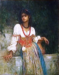  Antoine Ernest Hebert Rosa Nera a la Fontaine - Hand Painted Oil Painting