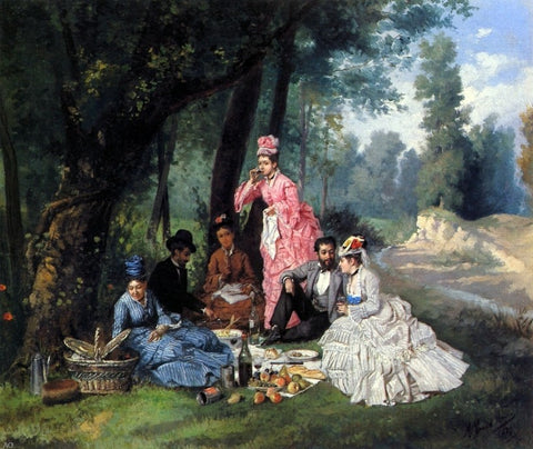  Antonio Garcia Y Mencia The Picnic - Hand Painted Oil Painting