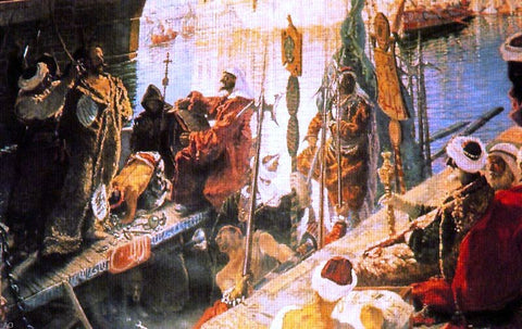  Antonio Munoz Degrain Cervantes en Argel - Hand Painted Oil Painting