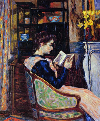  Armand Guillaumin Mademoiselle Guillaumin Reading - Hand Painted Oil Painting