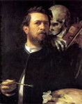  Arnold Bocklin Self-Portrait with Death as a Fiddler - Hand Painted Oil Painting