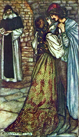  Arthur Rackham At the Cell of Friar Laurence (also known as Romeo and Juliet) - Hand Painted Oil Painting