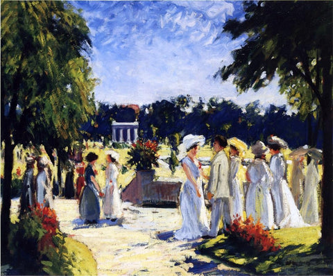  August F Lundberg The Lawn Party - Hand Painted Oil Painting