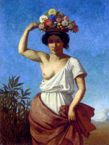  August Jernberg Pompeiian Beauty Carrying Fruit - Hand Painted Oil Painting