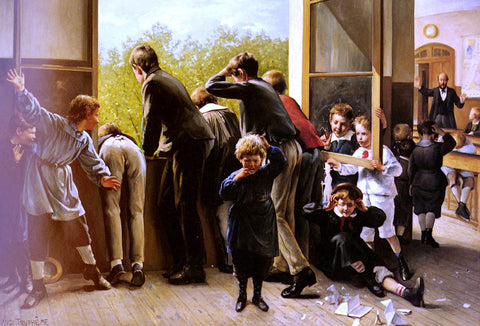  Auguste Joseph Trupheme The Class Pranksters - Hand Painted Oil Painting