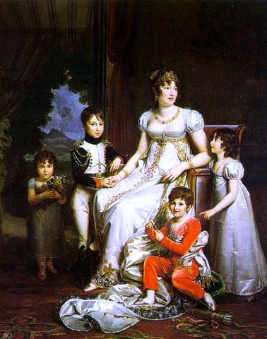  Baron Francois Gerard Caroline Murat and her Children - Hand Painted Oil Painting