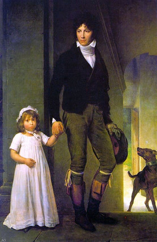  Baron Francois Gerard Jean-Baptiste Isabey and his Daughter - Hand Painted Oil Painting