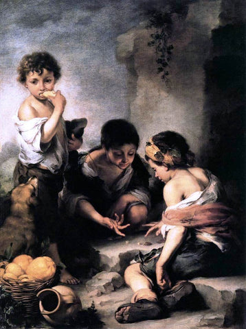  Bartolome Esteban Murillo Young Boys Playing Dice - Hand Painted Oil Painting