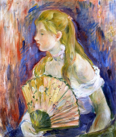 Berthe Morisot Girl with Fan - Hand Painted Oil Painting