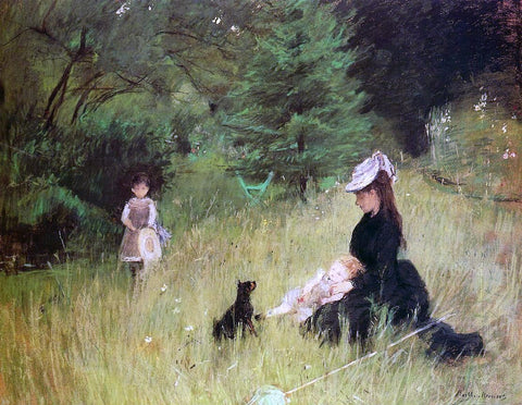  Berthe Morisot On the Lawn - Hand Painted Oil Painting