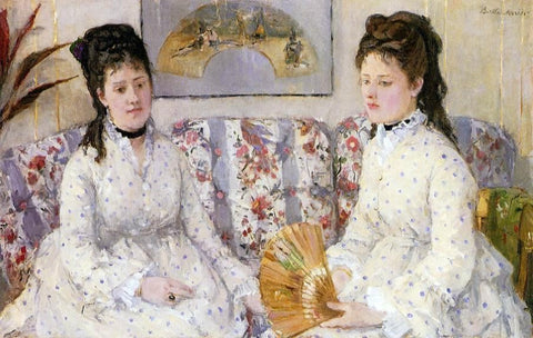  Berthe Morisot Two Sisters on a Couch - Hand Painted Oil Painting