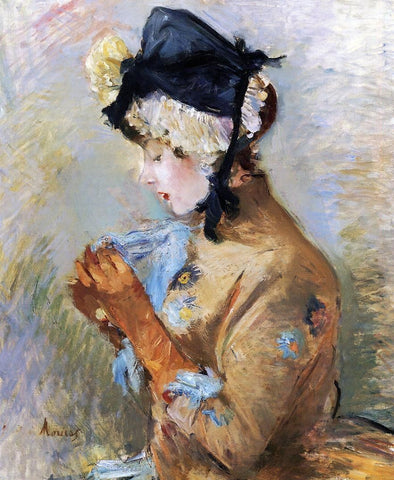  Berthe Morisot Woman Wearing Gloves (also known as The Parisian) - Hand Painted Oil Painting